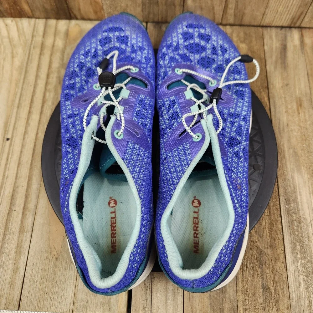 Merrell Blue Iris Womens 10 Mesh Performance Barefoot Minimalist Shoes J42656